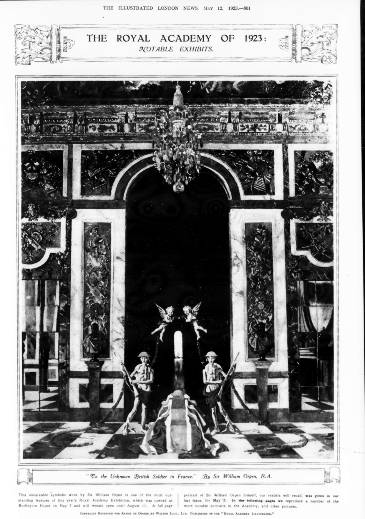 Полоса The Illustrated London News 12 мая 1923 года: картина в виде 1923 года