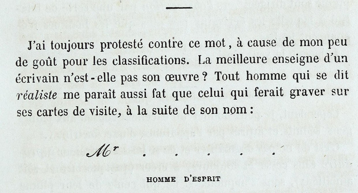 Визитная карточка «Mr … homme d’esprit», набранная в предисловии Шанфлёри 1857 года