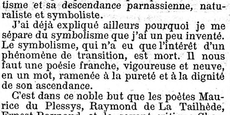 Те же строки в «Фигаро» 14 сентября 1891 года